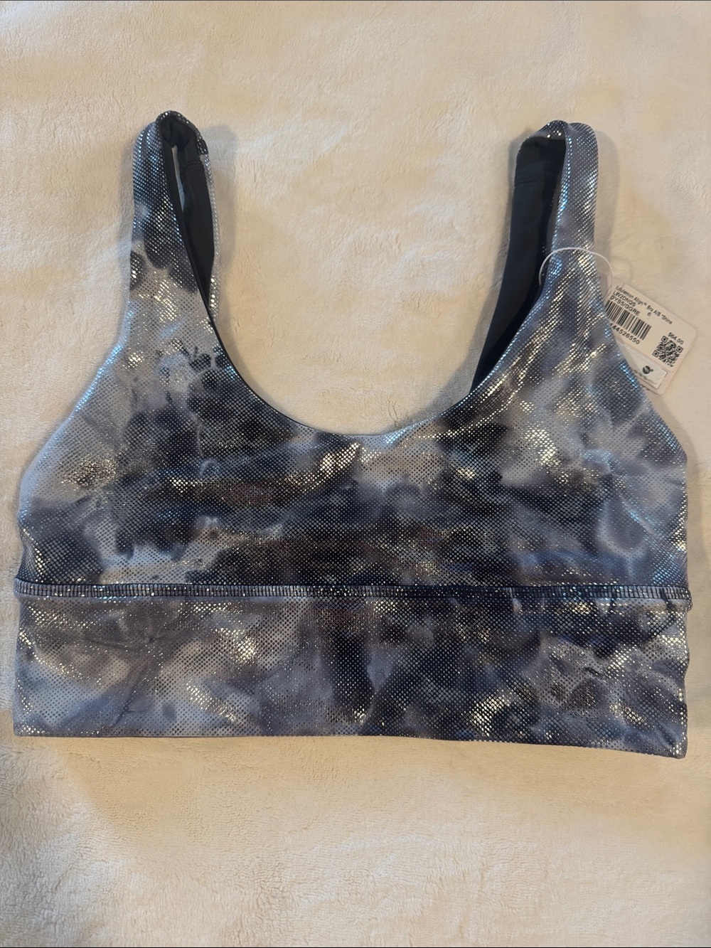 lululemon athletica Metallic Silver-Gray Sports Bra